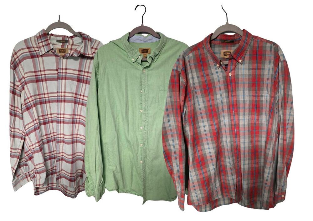 Foundry Men's XLT Long Sleeve Shirts Bundle 3 Plaid Solid Layering Work Utility